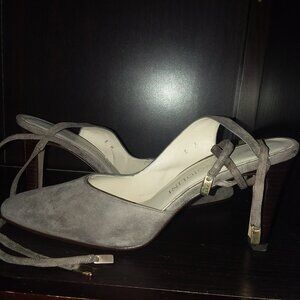 Vintage Enzo Angiolini Suede Ankle Wrap Heel
